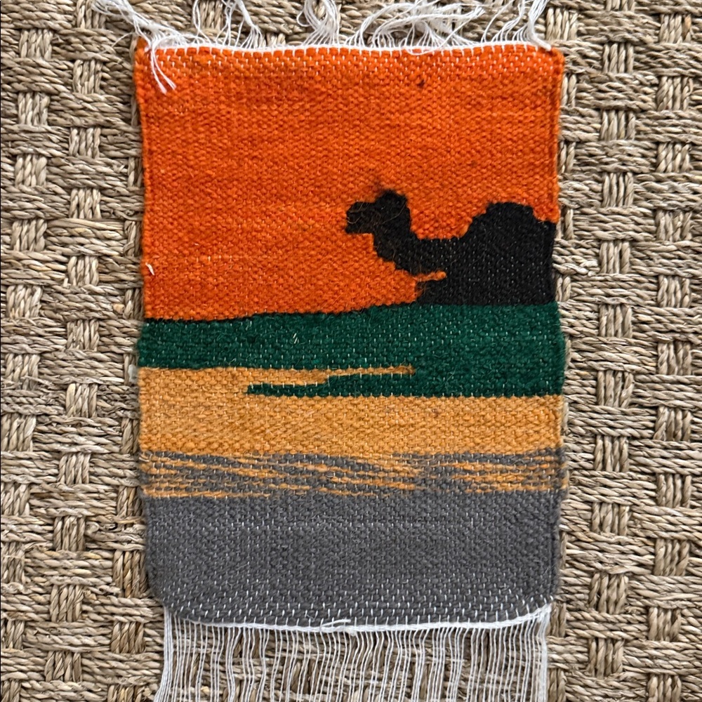 VTG Turkish Weave Kilim, Pictorial Anatolian, Camel, Desert Handmade Kilim